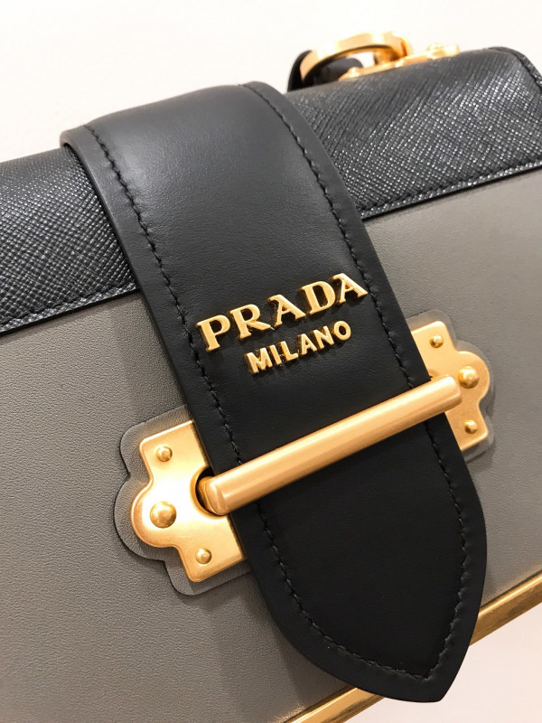 Pra*a cahier leather shoulder bag