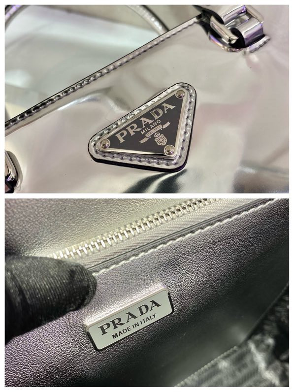 Pra*a small brushed leather tote