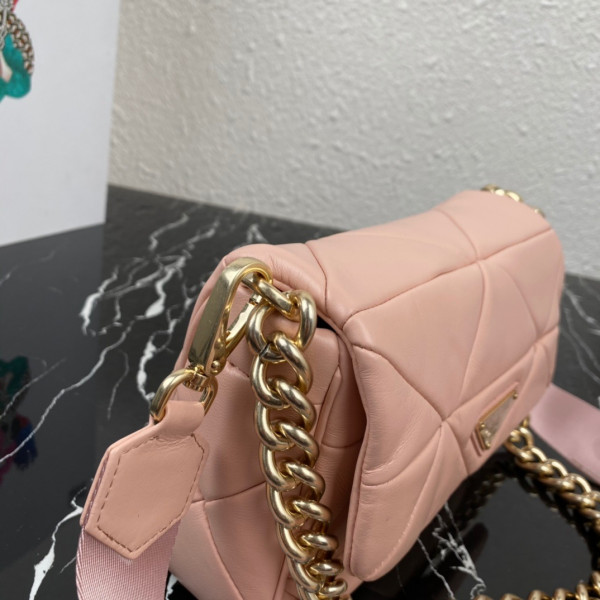 Pra*a system nappa leather patchwork bag