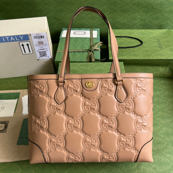 G*u*i gg matelassé leather medium tote