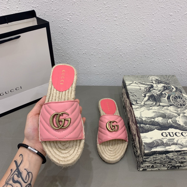 G*u*i leather espadrille sandal