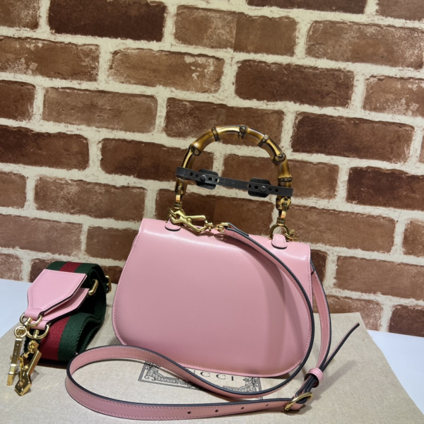 G*u*i small top handle bag with bamboo