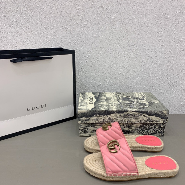 G*u*i leather espadrille sandal