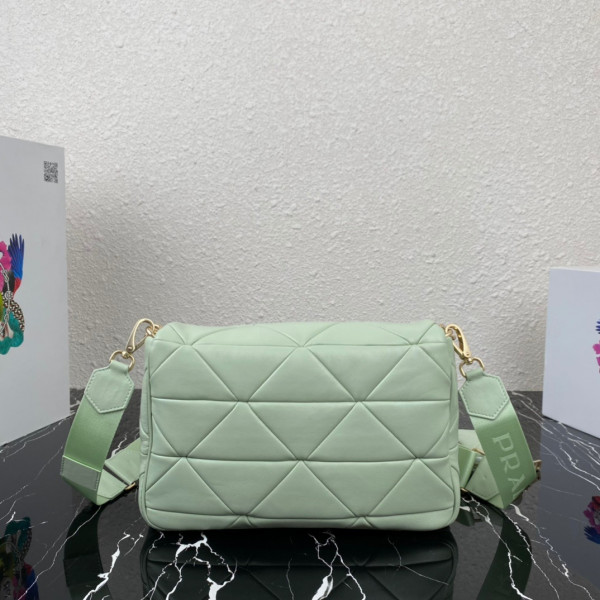Pra*a system nappa leather patchwork bag
