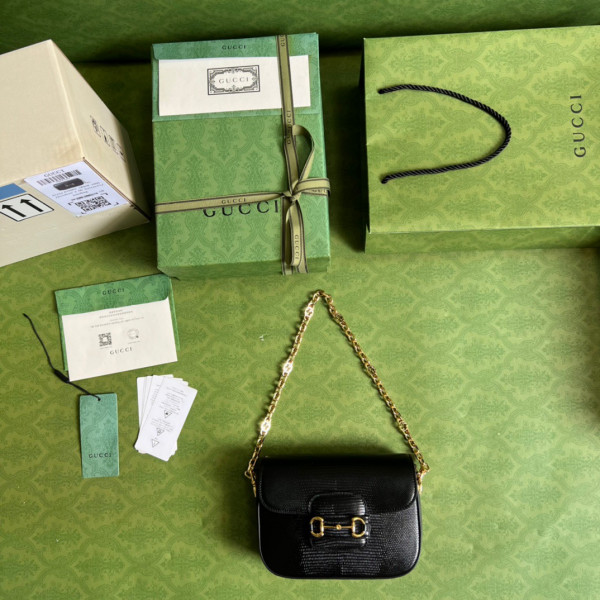 G*u*i horsebit 1955 lizard mini bag