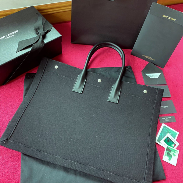 Y*L rive gauche tote bag in printed linen and leather