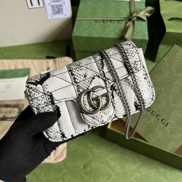 g*u*i gg marmont python S*per mini bag