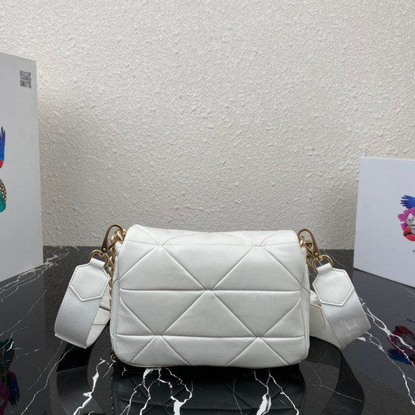 Pra*a system nappa leather patchwork bag