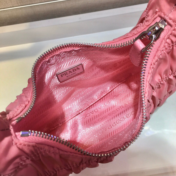 Pra*a nylon and saffiano leather mini bag