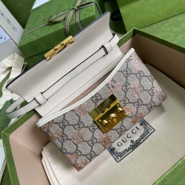 G*u*i padlock berry mini bag