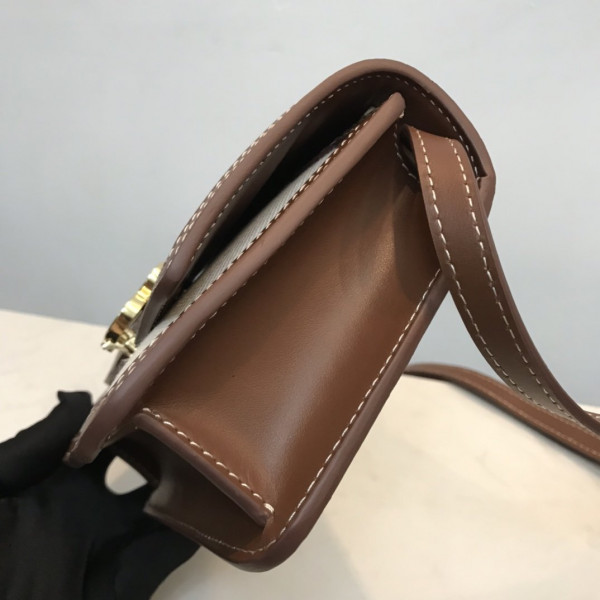 B**rry two-tone canvas and leather tb bag