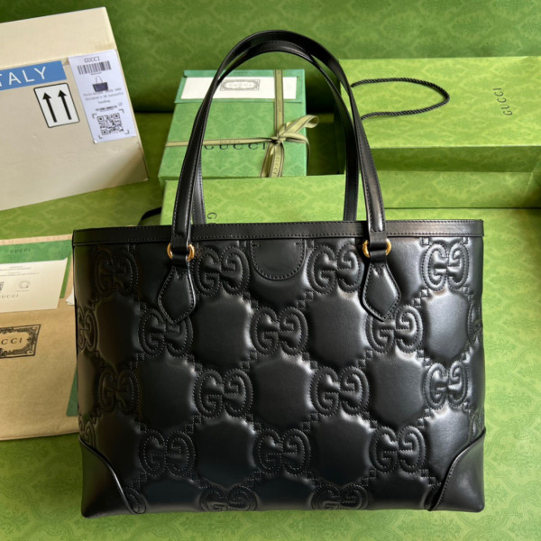 G*u*i gg matelassé leather medium tote
