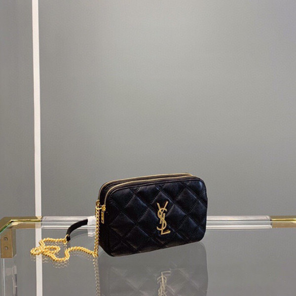 Y*L becky double-zip pouch in quilted lambskin