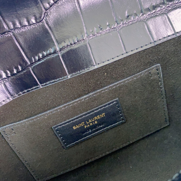 Y*L manhattan clutch in crocodile-embossed leather