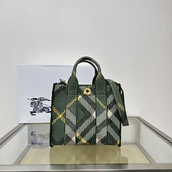 B**rry mini check knitted tote-25*11*22cm