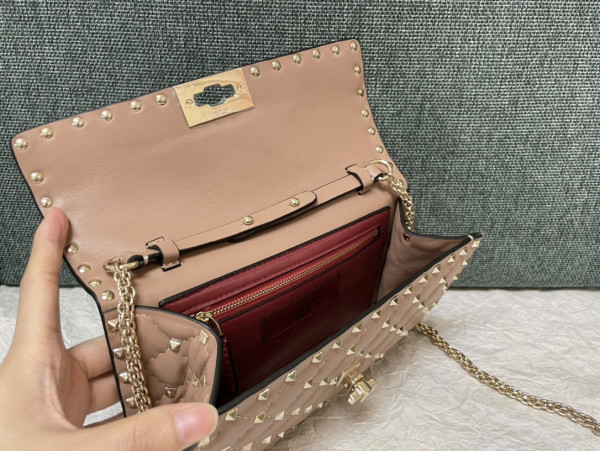 Valentino Rockstud Spike Nappa Leather Crossbody Clutch Bag