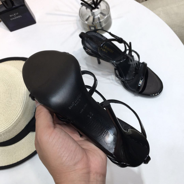 Y*L cassandra platform sandals in patent leather