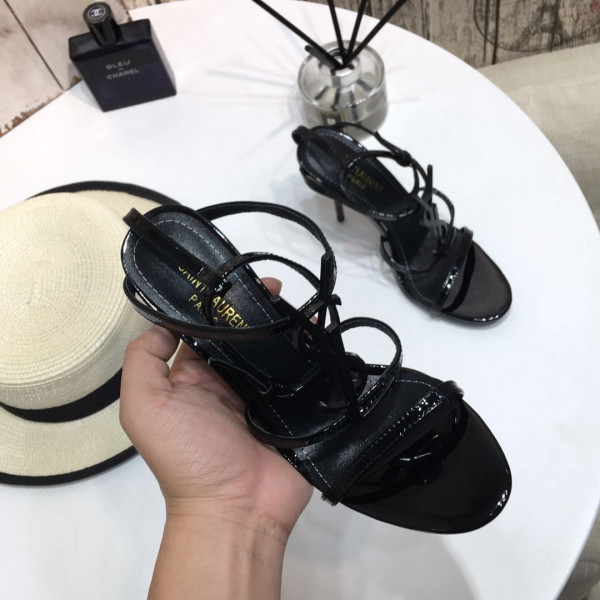 Y*L cassandra platform sandals in patent leather