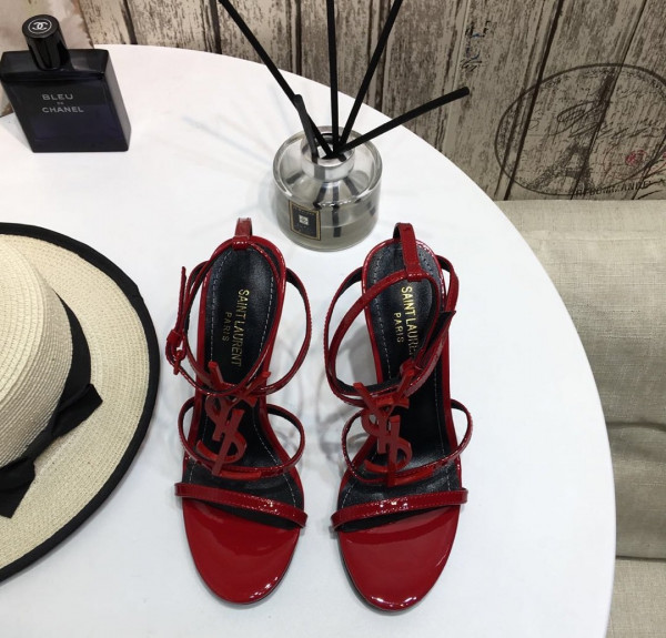 Y*L cassandra platform sandals in patent leather