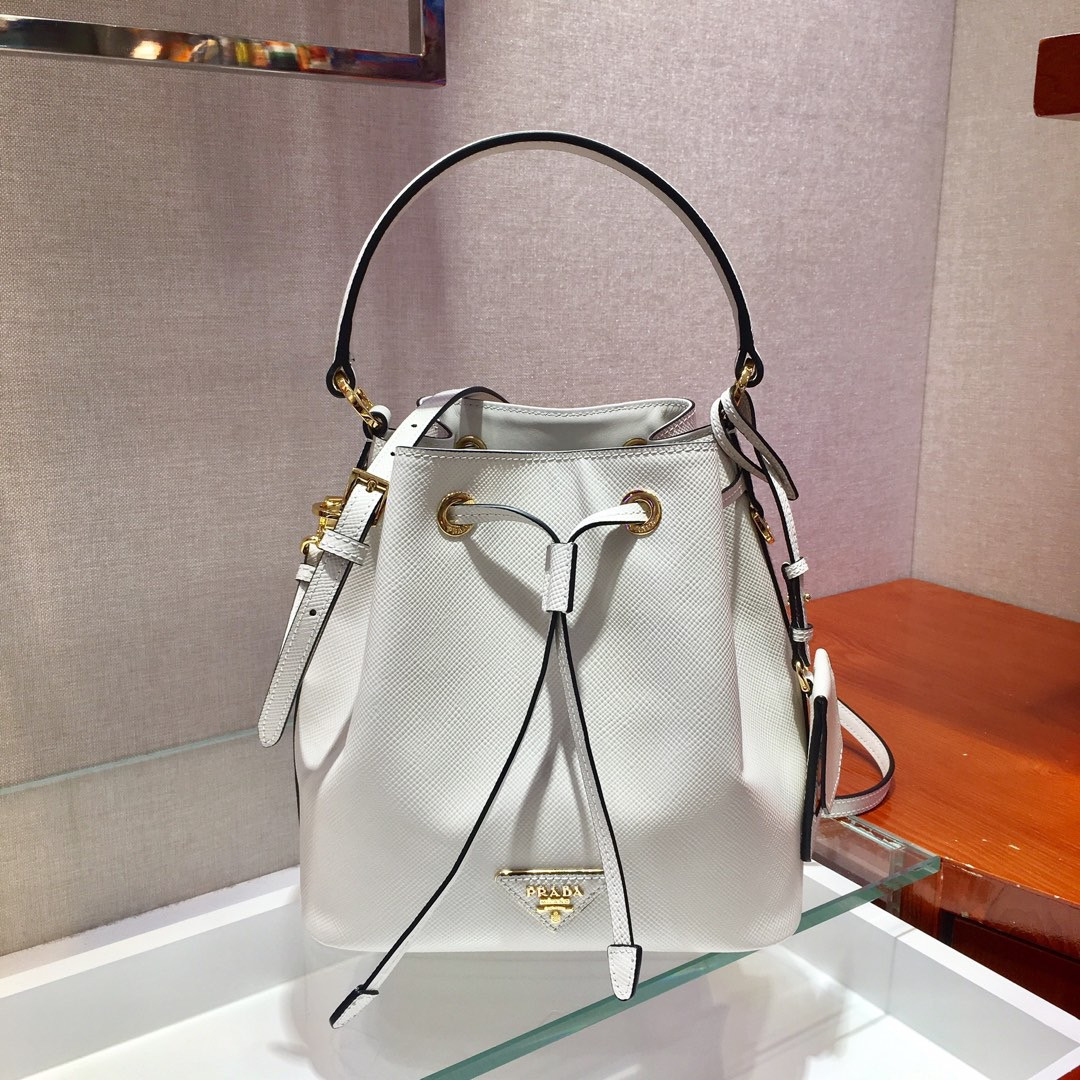 Pra*a saffiano leather bucket bag