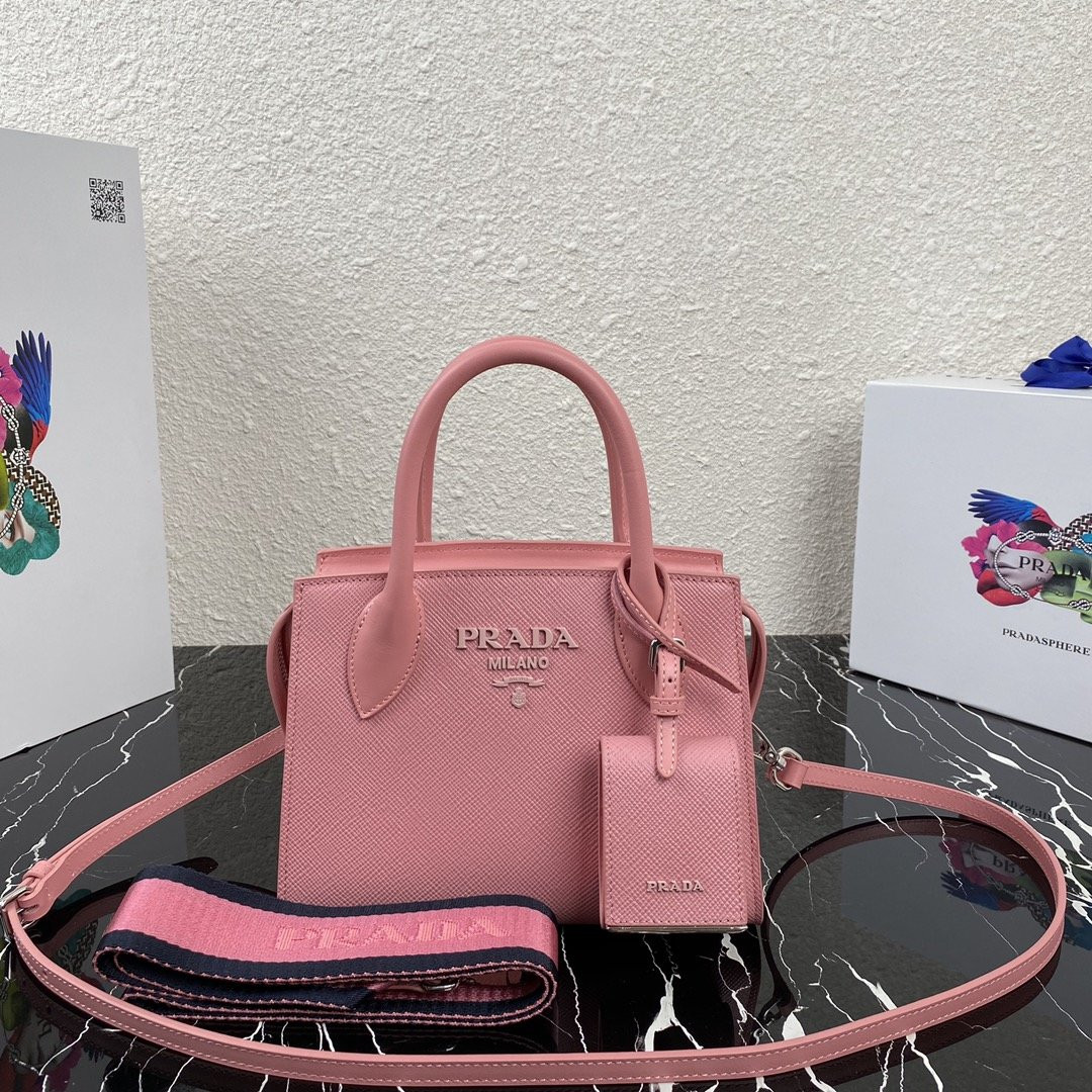 pra*a saffiano leather pra*a monoCh*0me bag