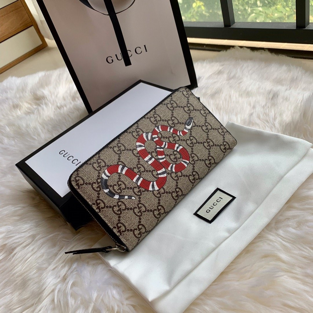 G*u*i bee print gg zip around wallet