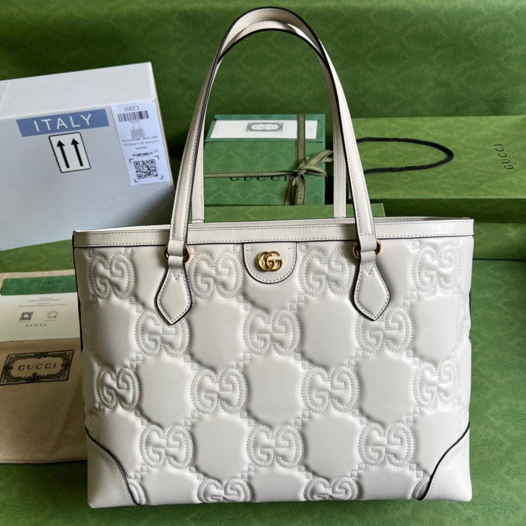 G*u*i gg matelassé leather medium tote