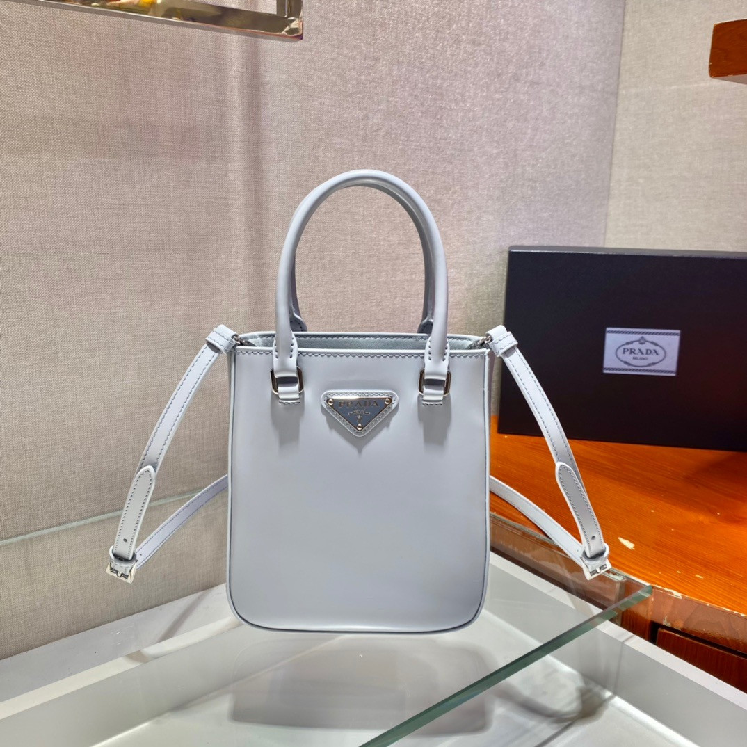 Pra*a small brushed leather tote