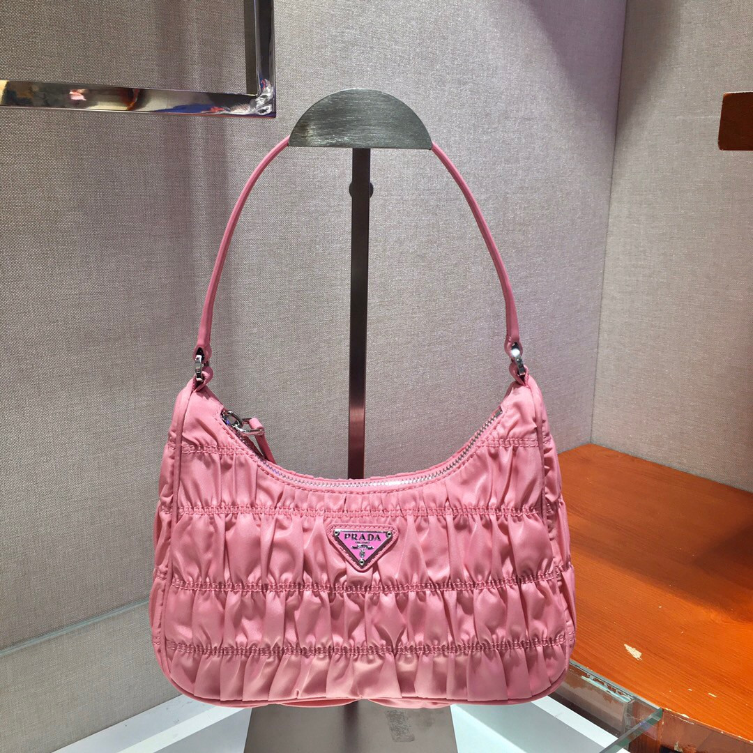Pra*a nylon and saffiano leather mini bag