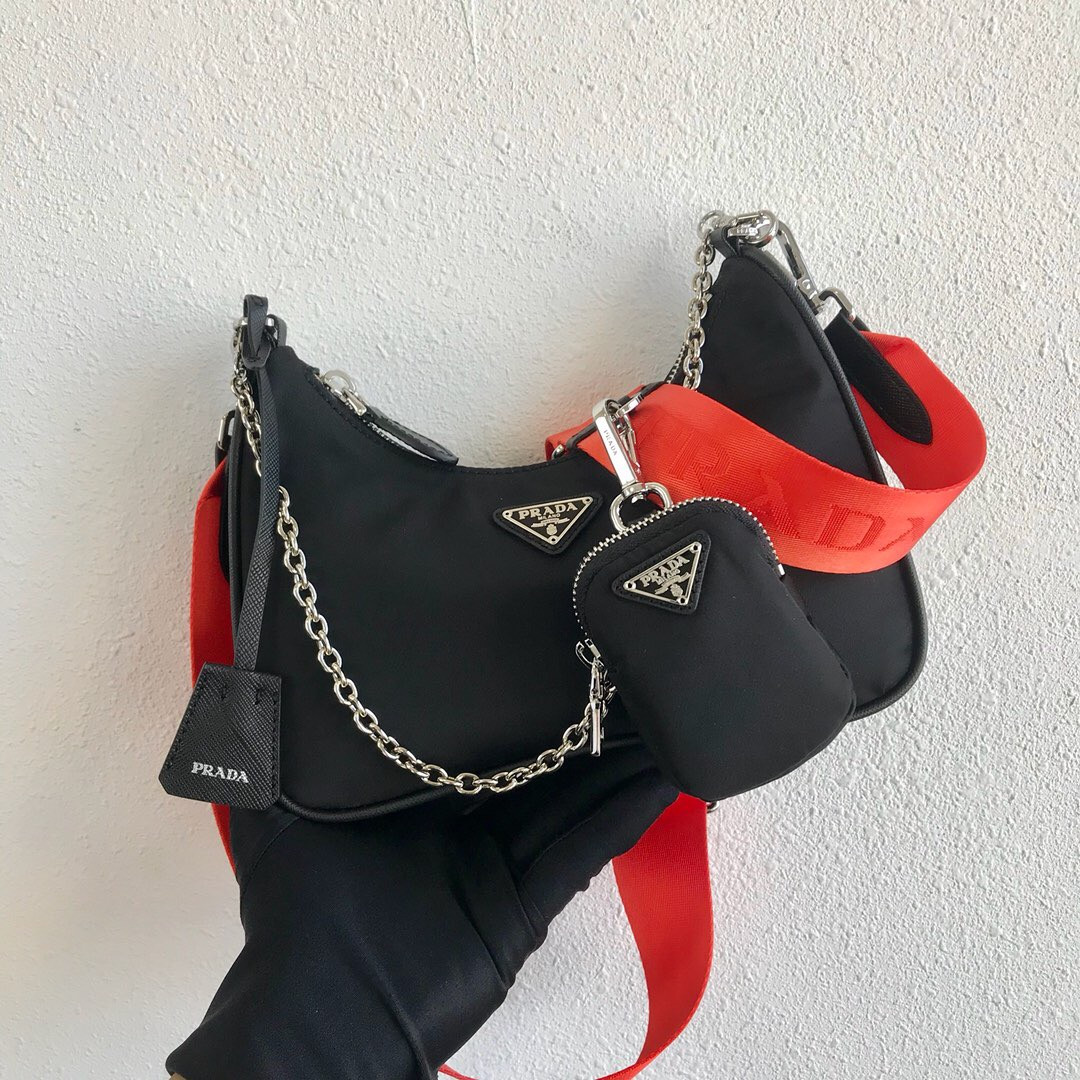 Pra*a nylon hobo bag
