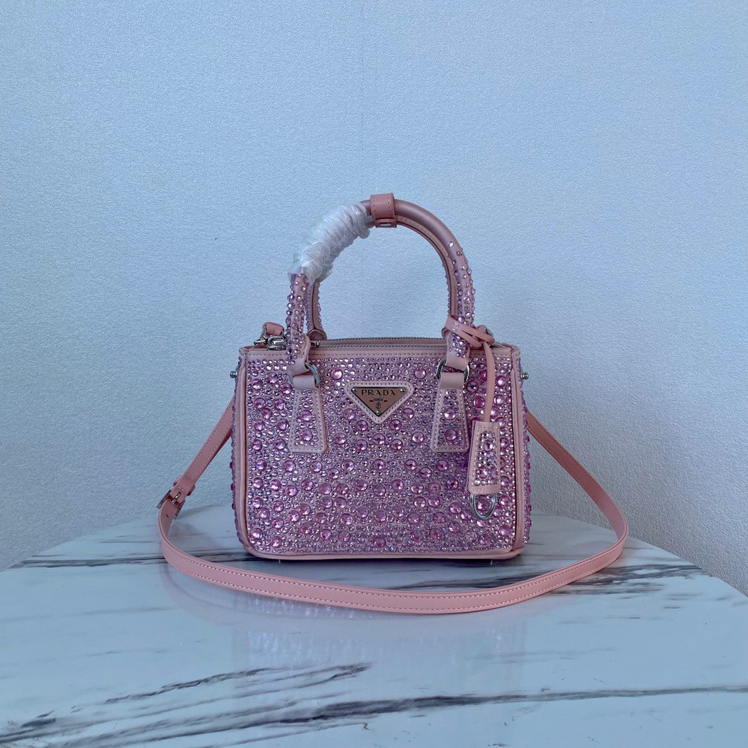 Pra*a galleria satin mini-bag with crystals