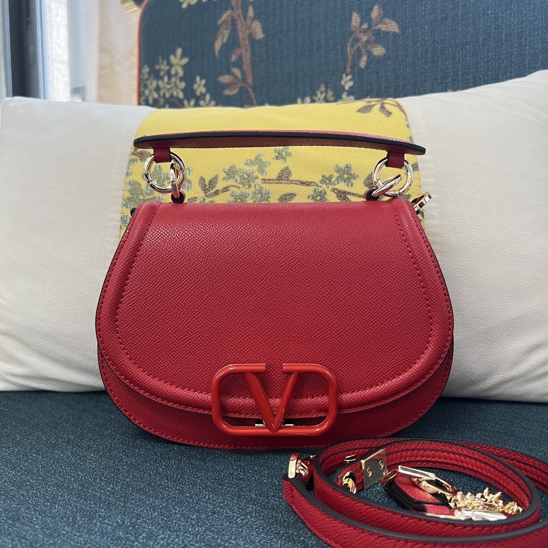 Valentino Garavani Vsling Saddle Leather Shoulder Bag