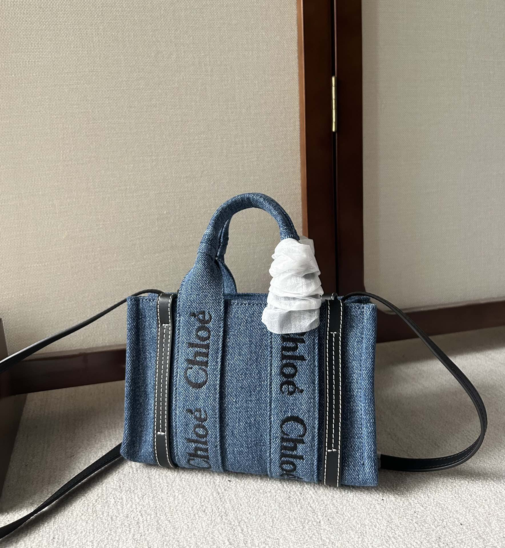 CHLOÉ SMALL woody tote bag-20*14*6cm