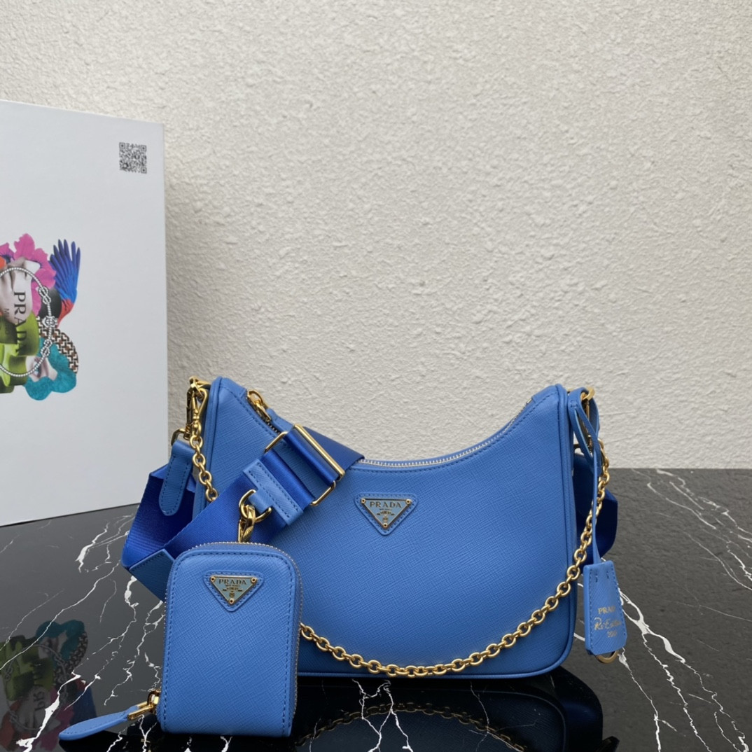 Pra*a re-edition 2005 saffiano bag-22*18*6.5cm