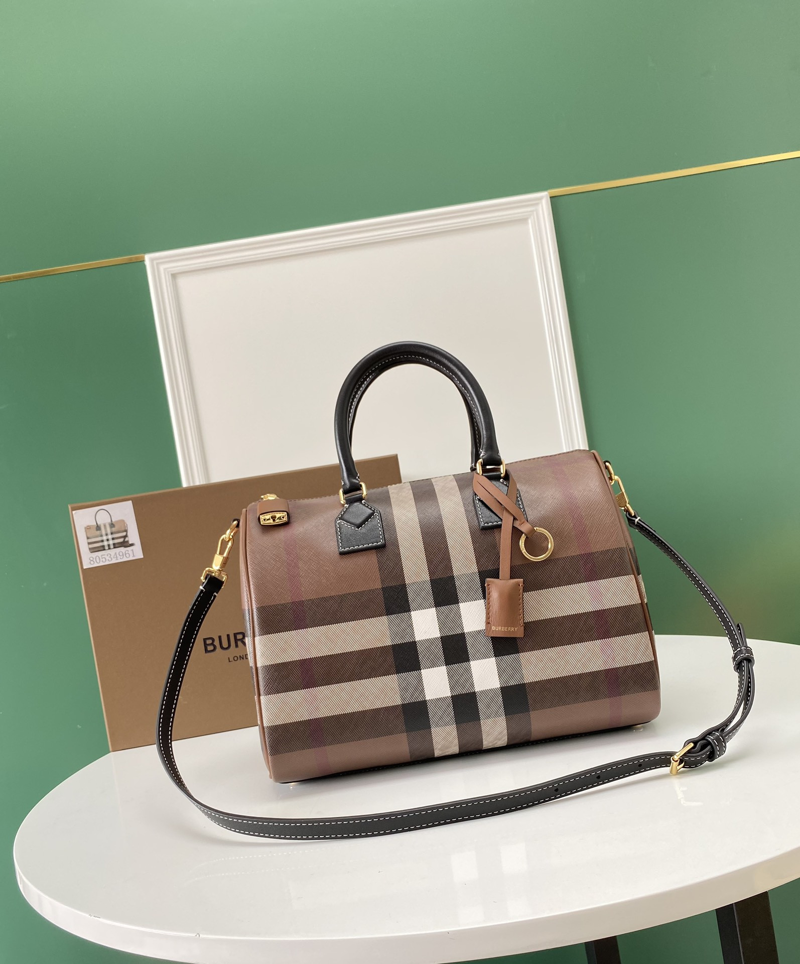 B**rry medium check bowling bag-30*15*21cm