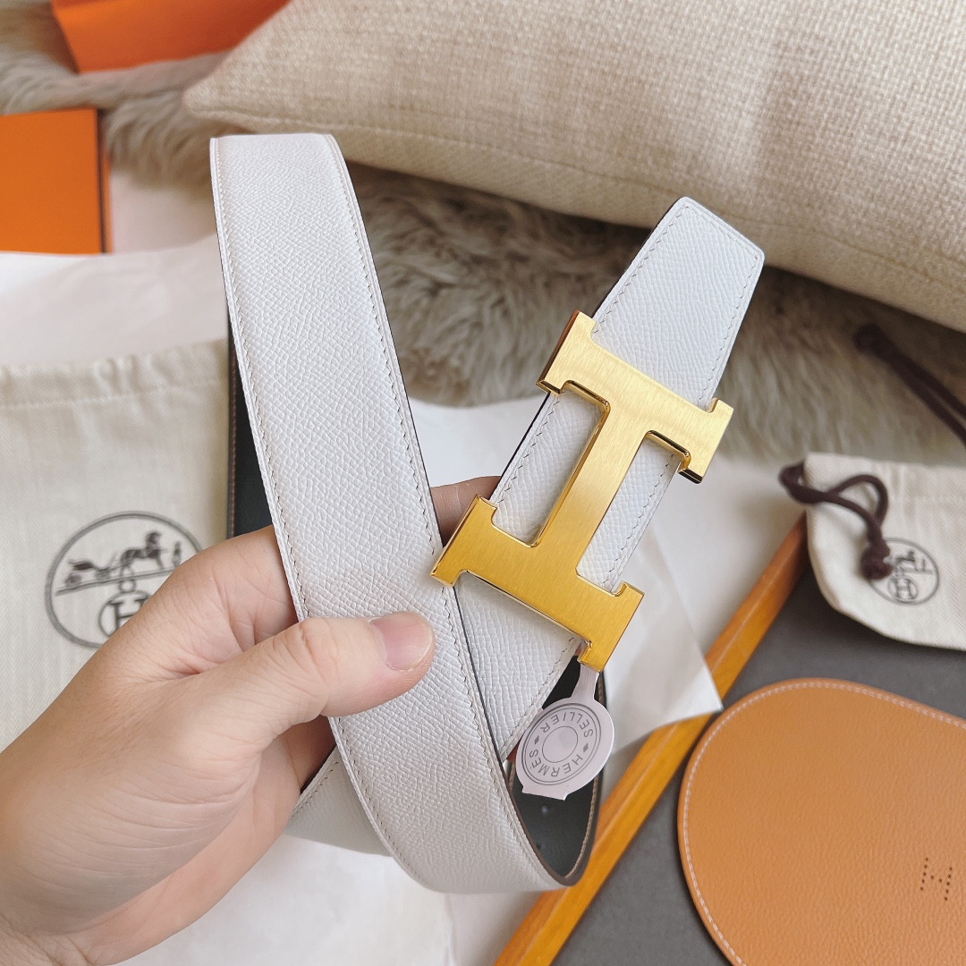 H**mes belt-silver/gold