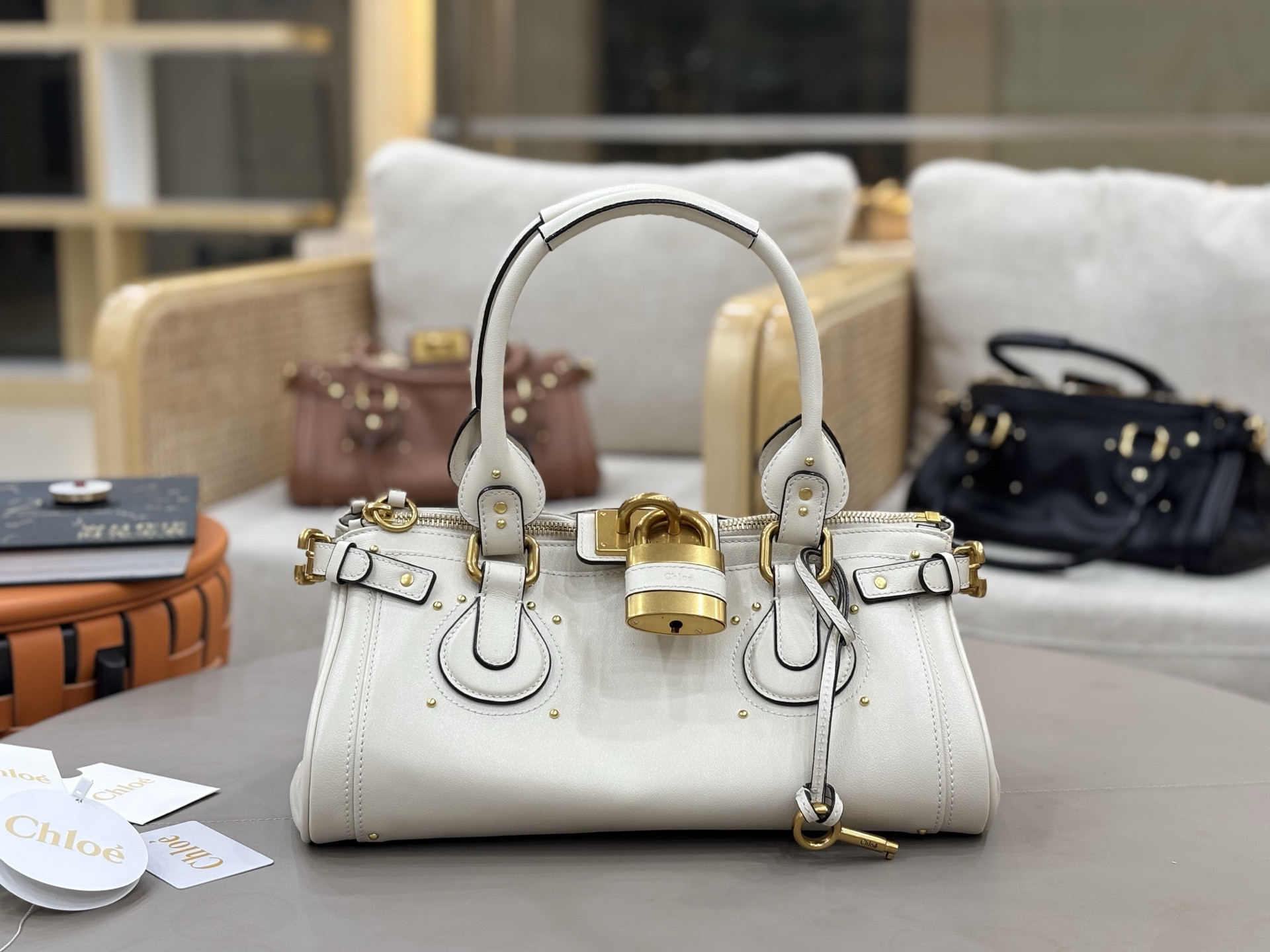 Chloe Paddington bag in grained leather - 36*18*18cm